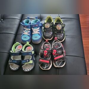Toddler Boys Size 7 Sneakers And Sandals Euc Stitch Ninja Turtles Spiderman